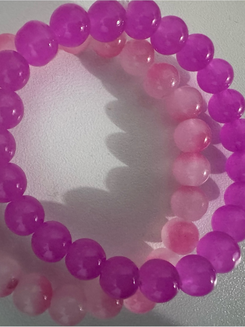 Pink Beaded Stretch Bracelet - Women's Jewelry